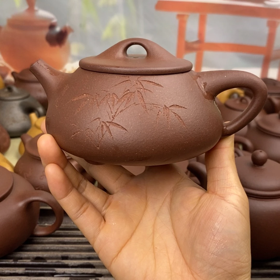 茶壶紫砂240cccc羊角山紫泥景舟石瓢