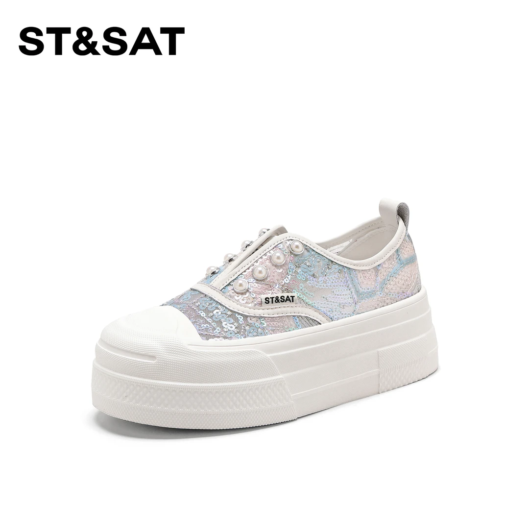 星期六2025新款夏季薄款单鞋百搭休闲鞋厚底网面常规款春夏春季