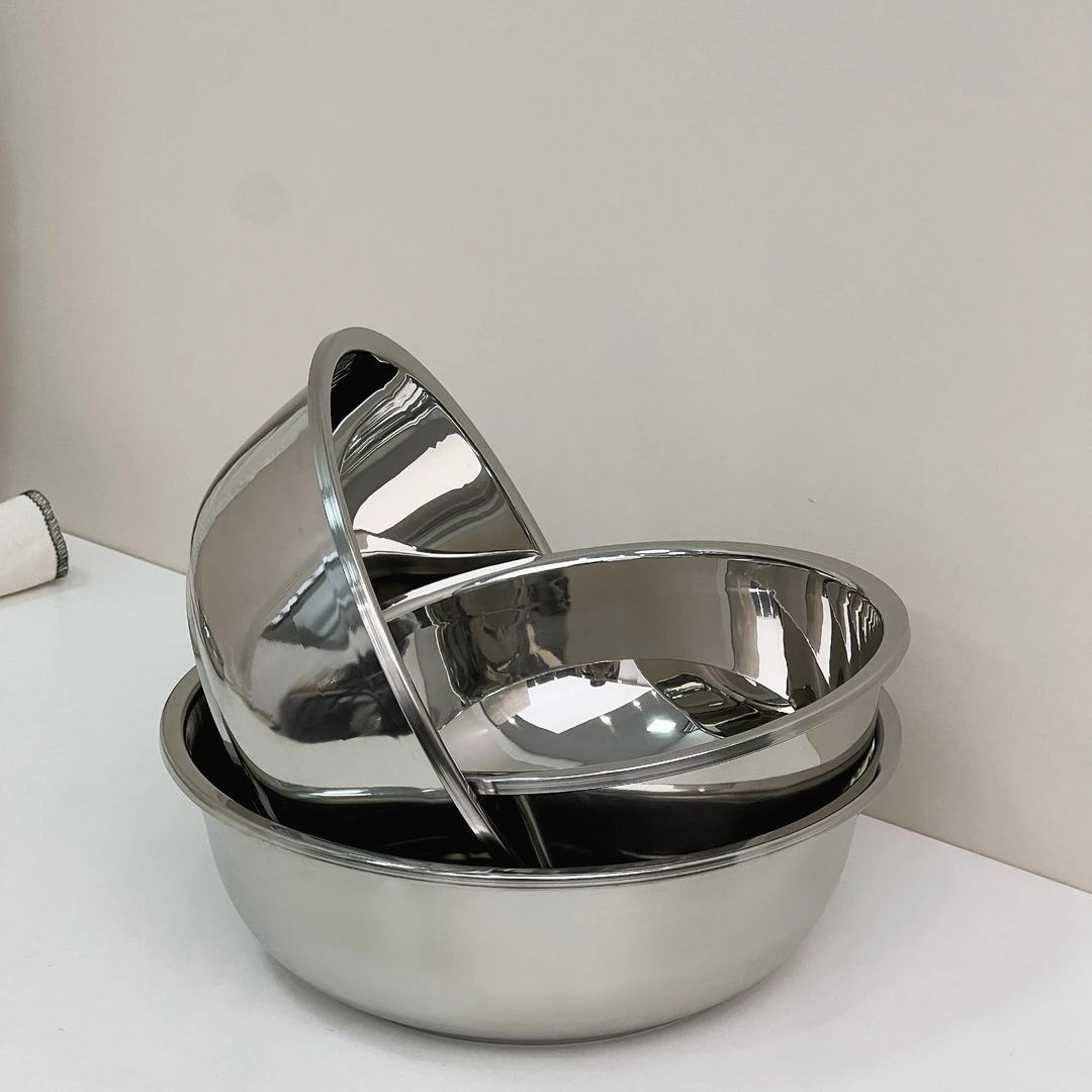 【22-26cm】304加厚不锈钢盆家用厨房料理盆汤盆洗菜盆加厚厨房圆盆