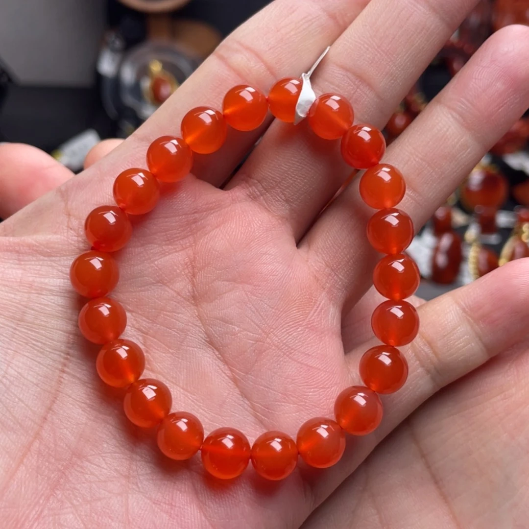 【闪购商品】未镶嵌8.8m收藏级保山冰红手串原矿南红玛瑙