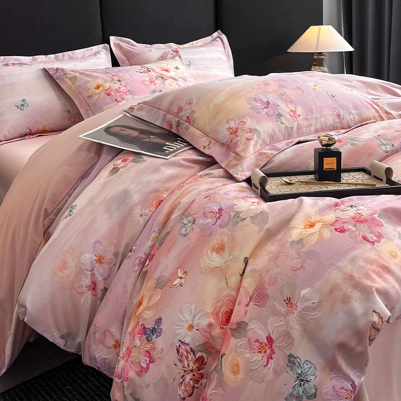 高端轻奢新款全棉加厚磨毛四件套纯棉床单被套南通家纺床上用品