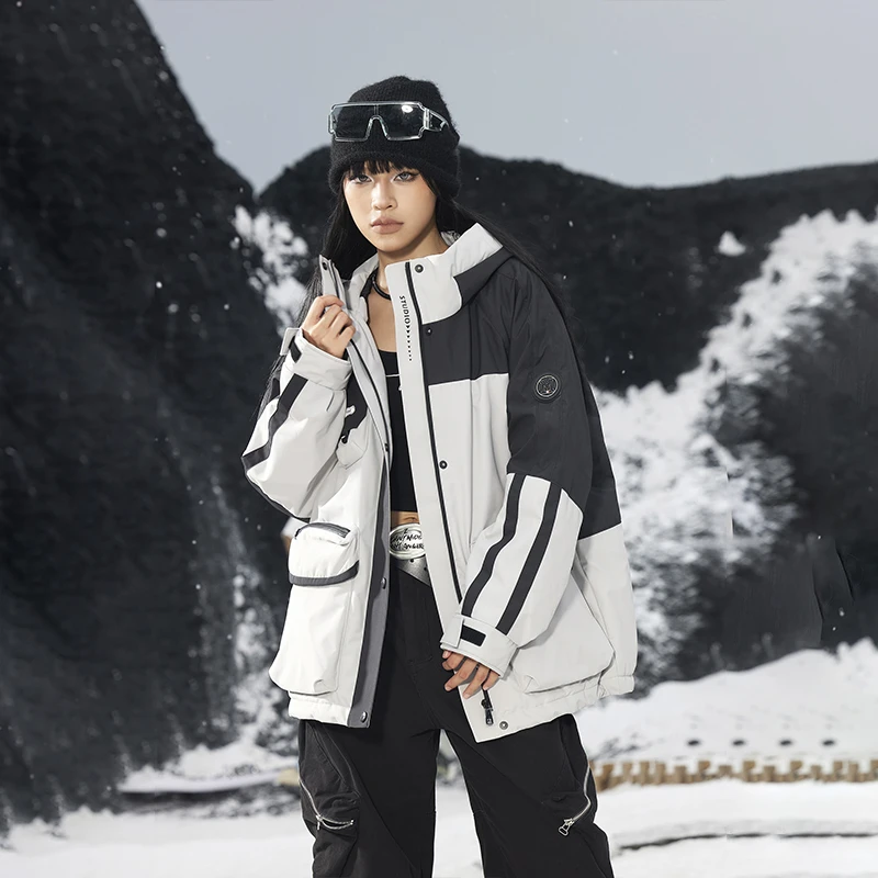 TUOGU/拓谷户外情侣加厚防风保暖滑雪服冬季撞色羽绒服D40161