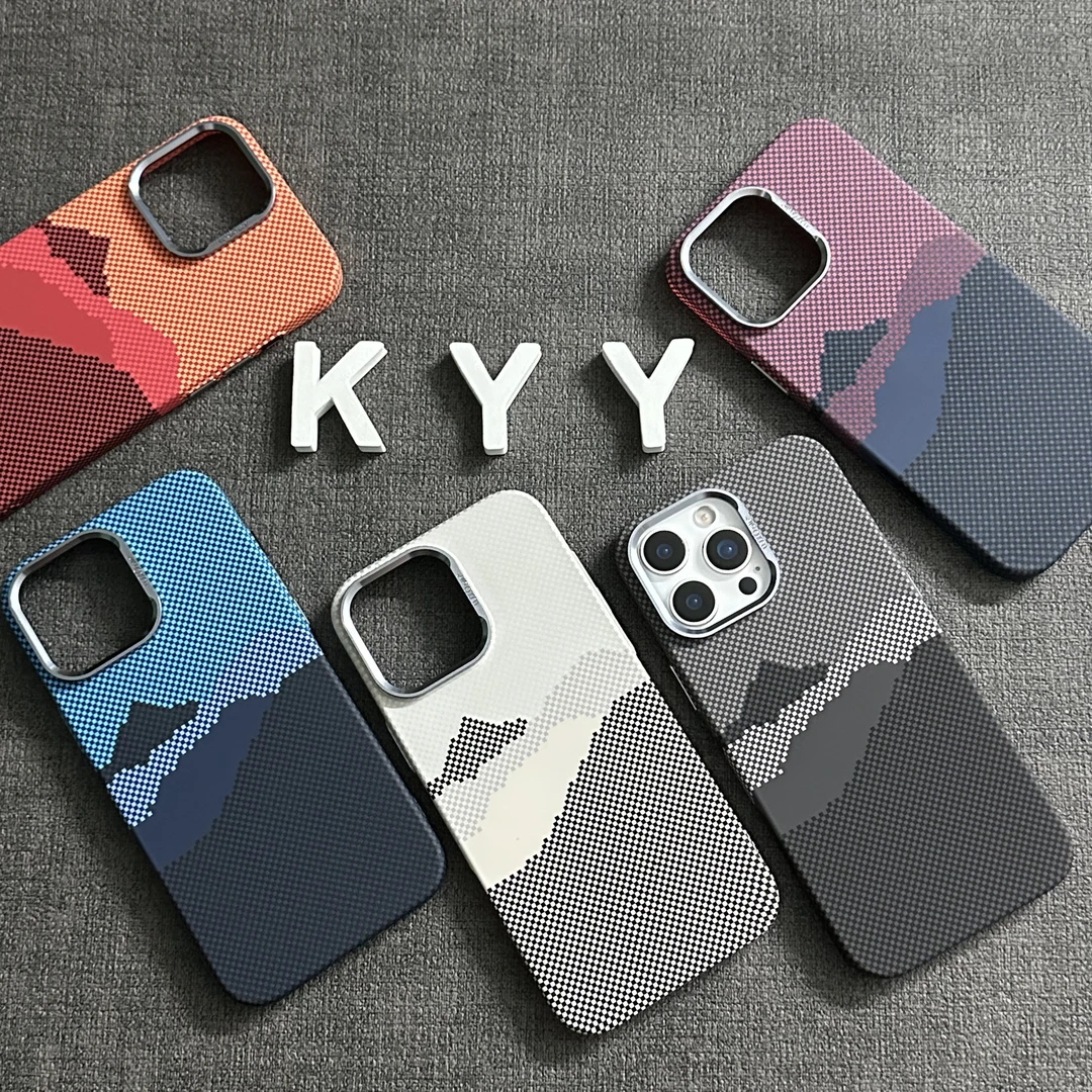 轻薄【像素高山】适用苹果16promax磁吸手机壳iPhone17/15磨砂硬壳