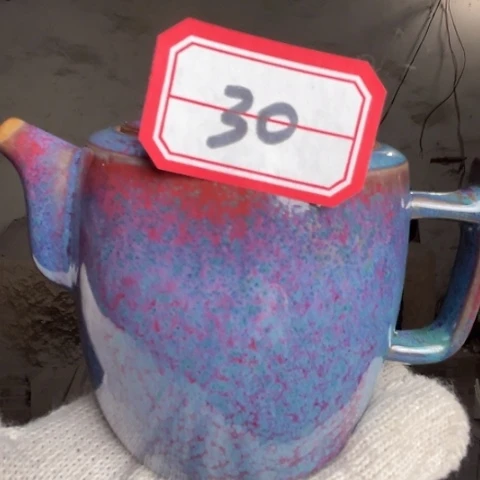 牛家钧窑牛自恒老师钧瓷微瑕壶