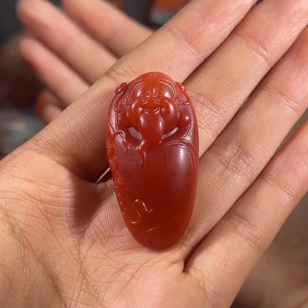 未镶嵌财神南红玛瑙