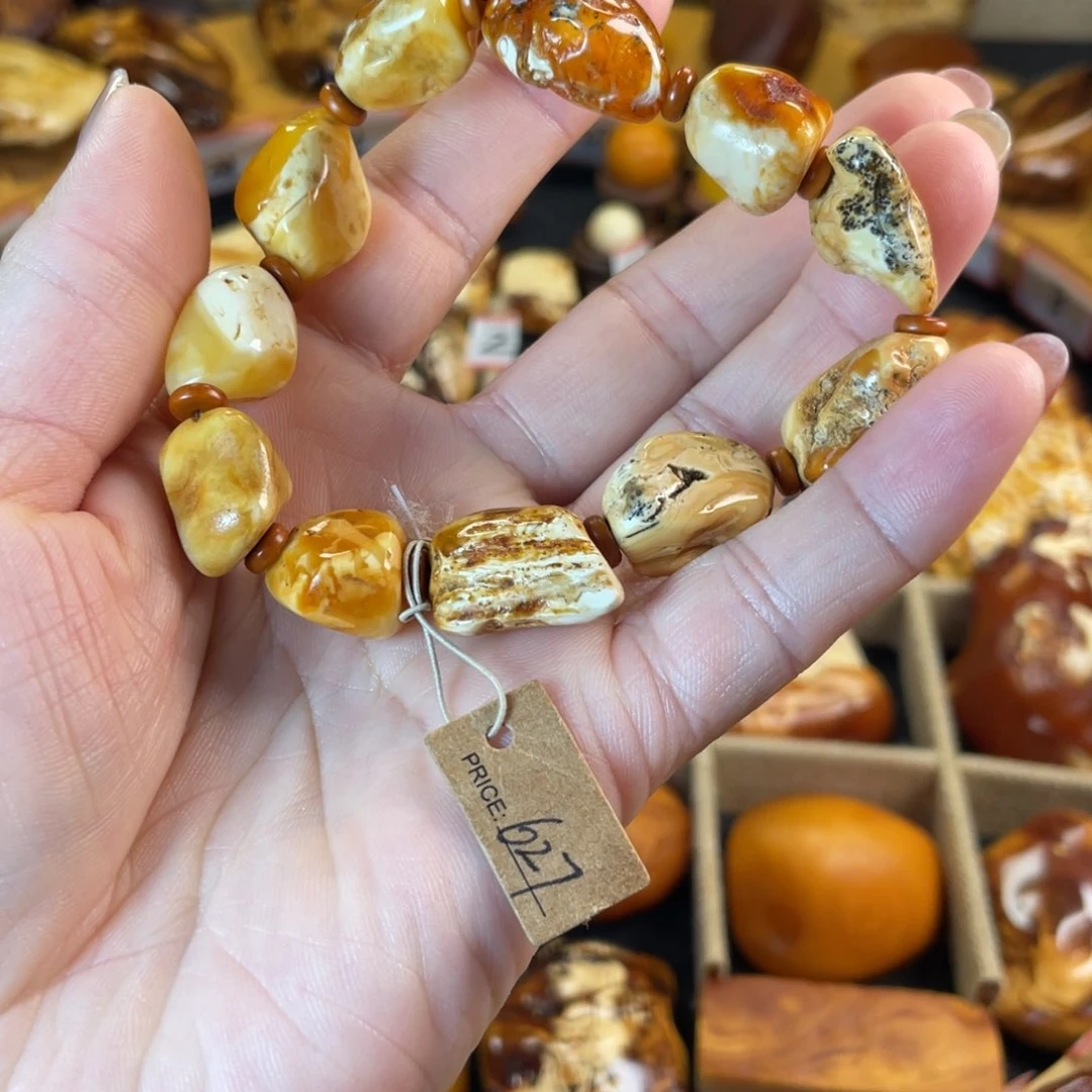 未镶嵌琥珀裸石?***e天然蜜蜡手串