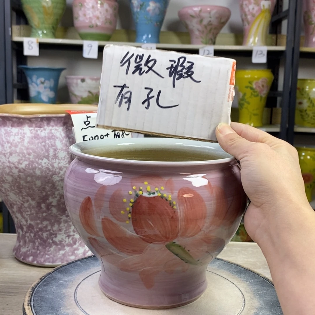 景德镇手工手绘陶瓷花盆
