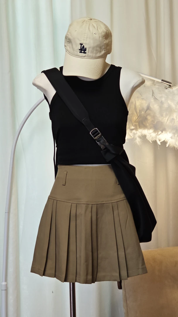 学院风百褶裙减龄防走光短裙 83837