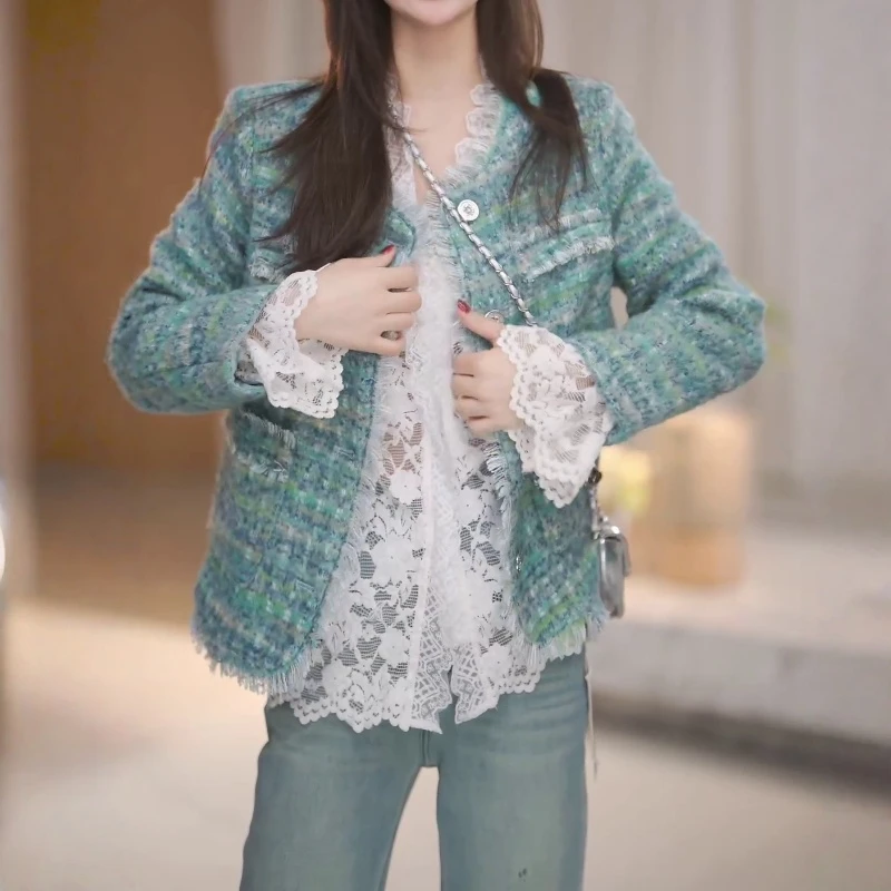 小香风气质粗花呢宽松休闲外套女装2025秋冬新款时尚名媛气质上衣