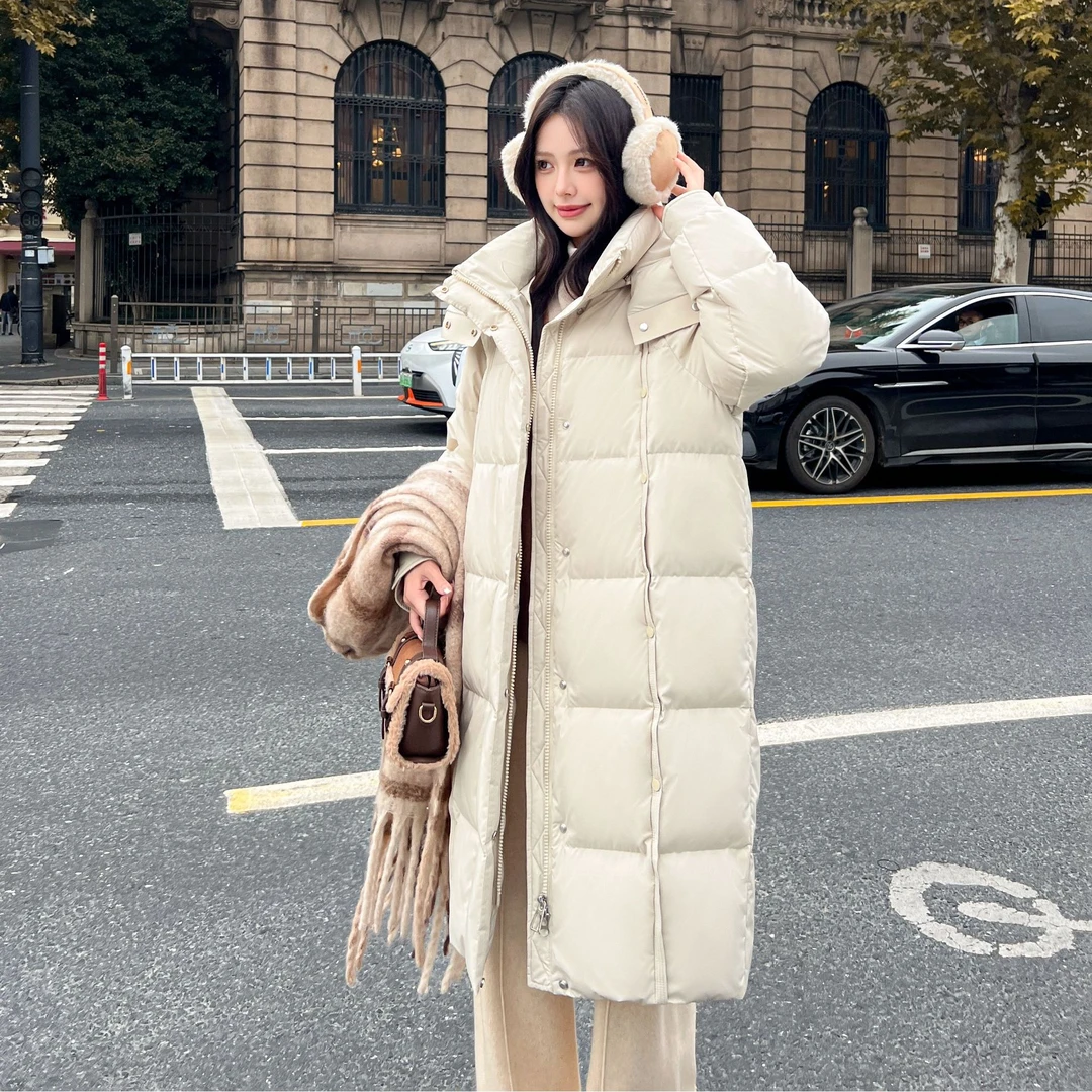 【大眼妹儿专属】时尚羽绒服女中长款冬季连帽保暖外套3085