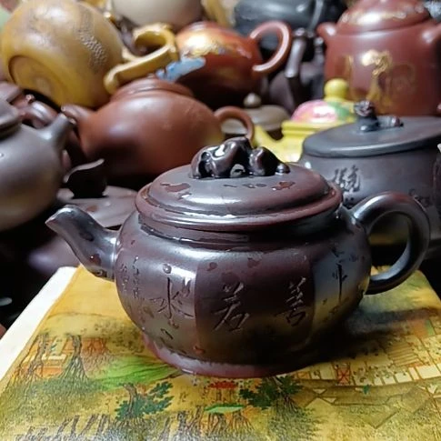 紫砂茶壶宜兴原矿古乌泥柴烧手工260cc紫砂壶