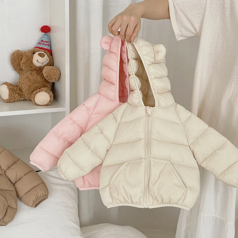 宝宝轻薄连帽棉衣男女童棉服儿童棉袄秋冬新款短款外套童装潮新款