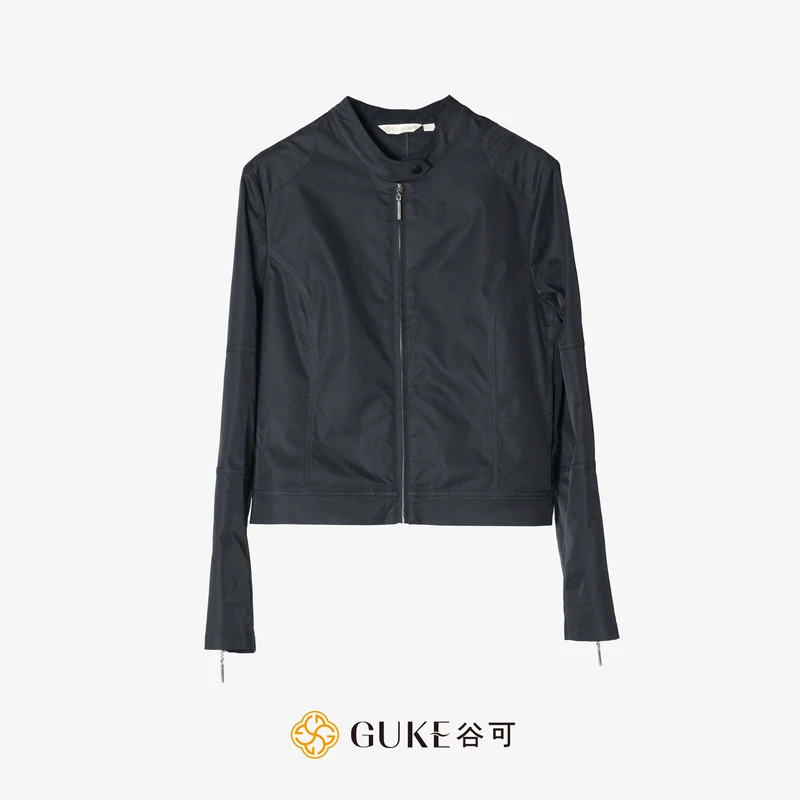 GKE/谷可S1133简约时尚短款外套女秋季新款立领修身显瘦百搭上衣