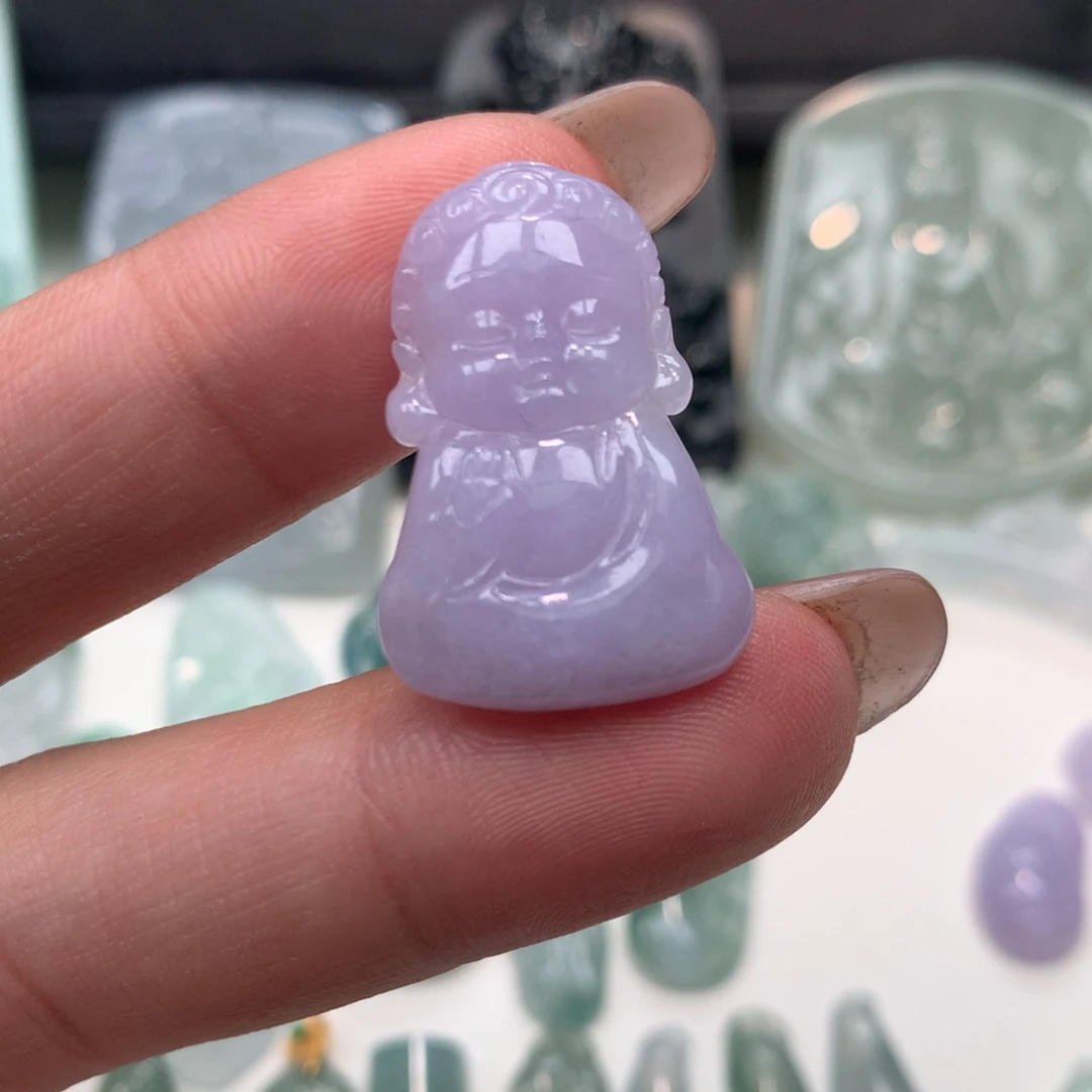 翡翠裸石紫罗兰宝宝佛