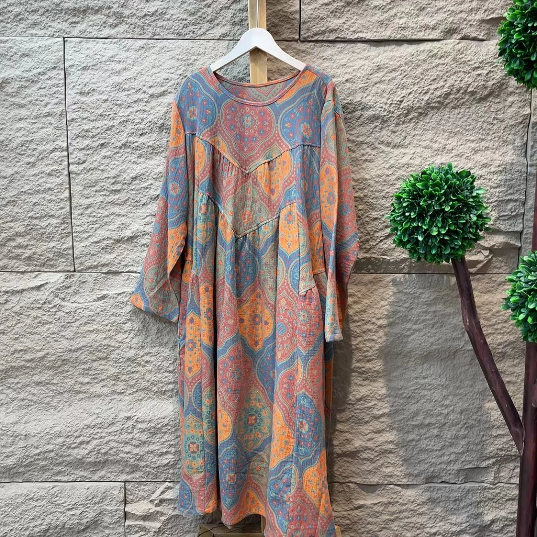 5544新款春秋洋气减龄宽松显瘦长袖连衣裙