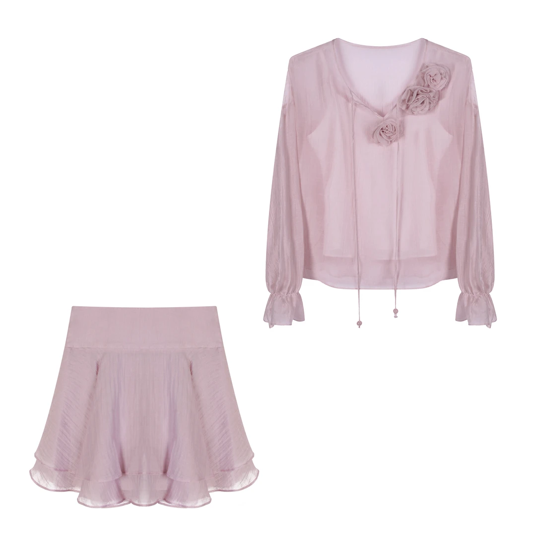 冰冰●「蔷薇庄园」夏季时尚气质百搭洋气减龄天丝三件套BBC5SJT2275