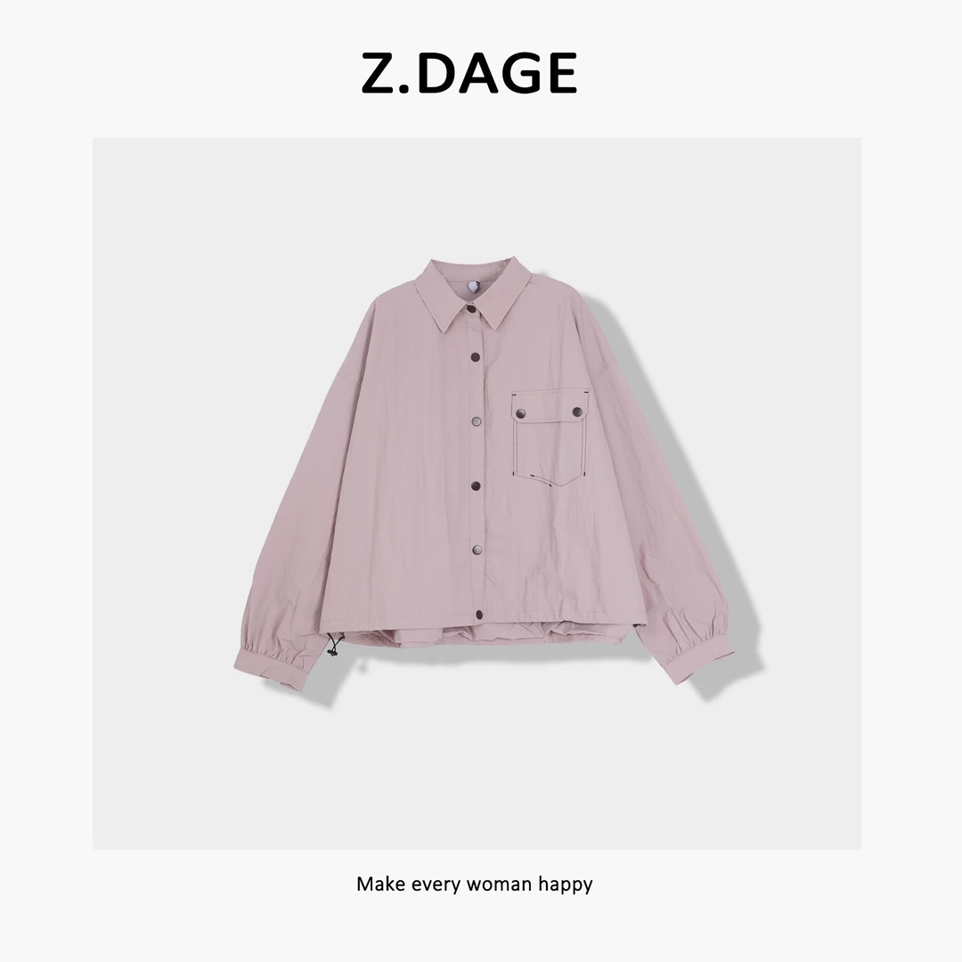 z.dage-‘飞行日记’时尚韩系极简风兜盖衬衣外套-82088