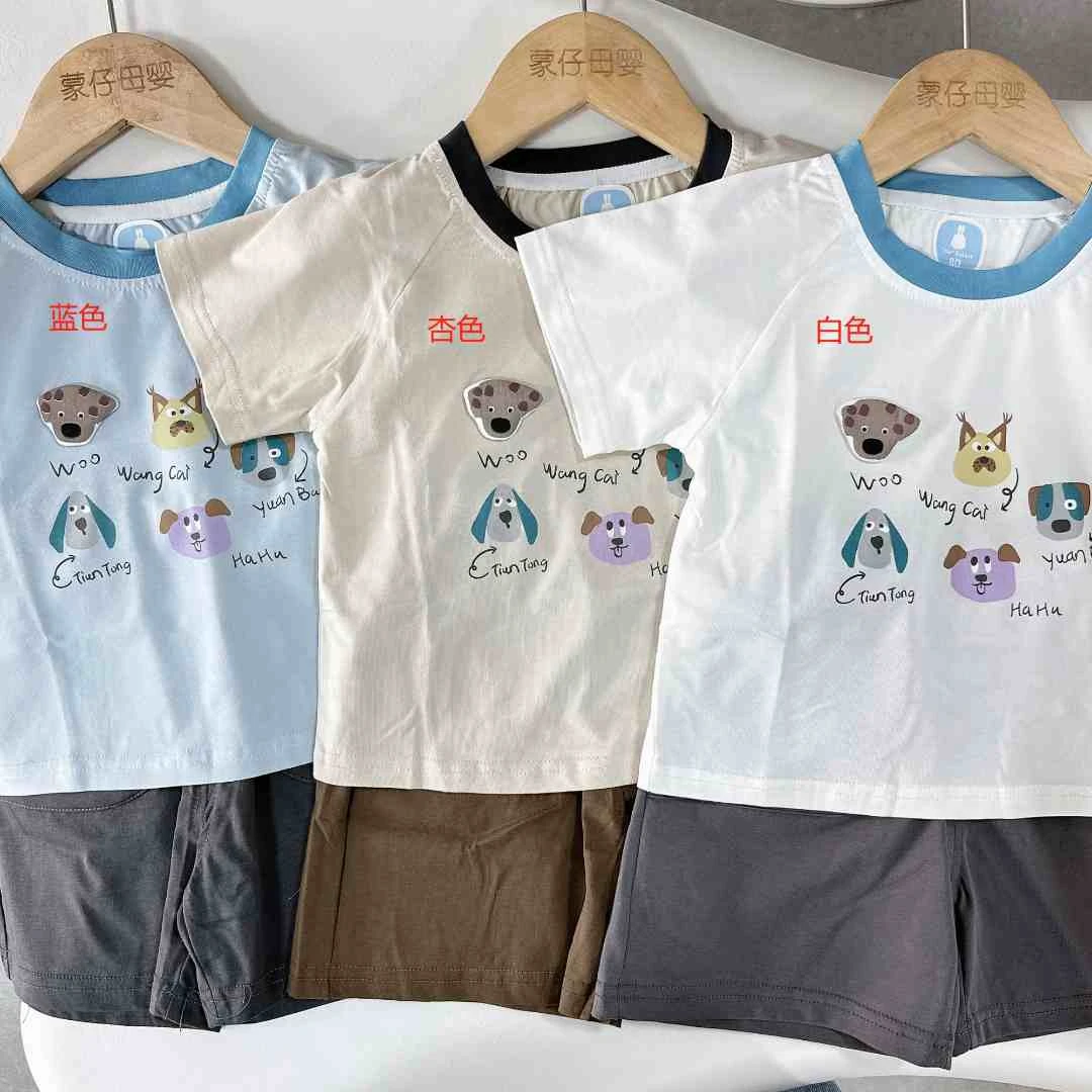 NAIMG2025玥儿兔夏季新款小狗家族T恤套装332168