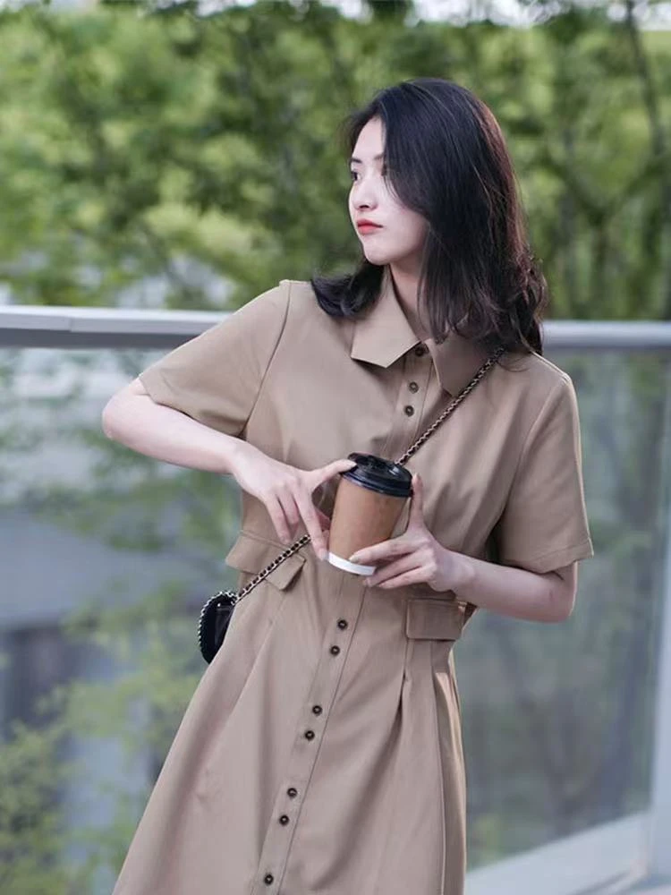 C401-C500连衣裙子收腰长裙显瘦气质小黑裙夏季黑色开叉法式合集