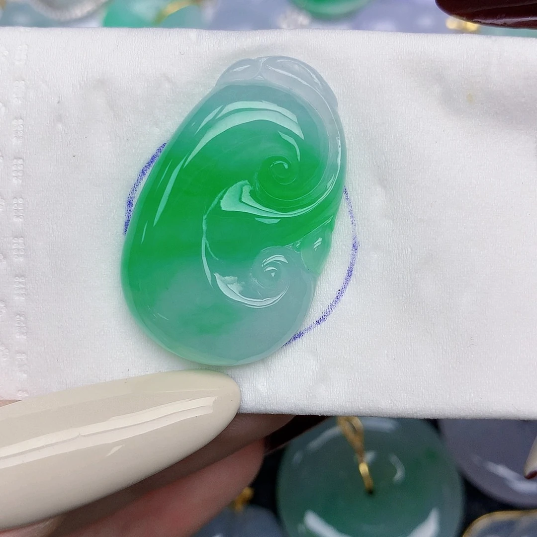 ****g翡翠未镶嵌颈饰天然缅甸翡翠a货百元以上9元证书费自理