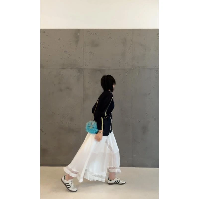 【压褶微透上衣】竖条压褶小立领针织上衣J25CX023