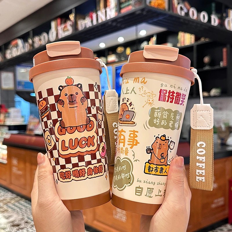 水杯冰霸保温杯不锈钢吸管保冷杯办公室双饮咖啡杯爆款2025最新款