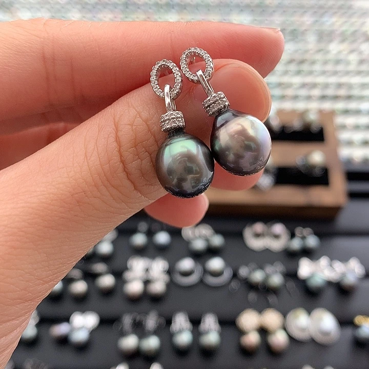 耳饰海水珍珠银S925镶嵌