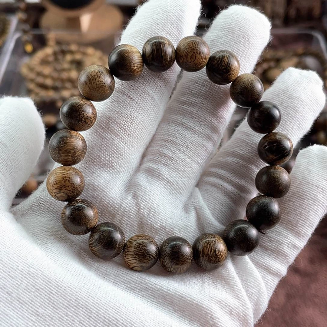 沉香手串无*越南芽庄白棋虎斑留疤