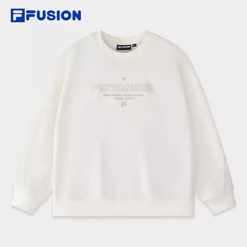 FILA/斐乐潮牌春秋女子圆领卫衣薄款运动宽松套头上衣T11W515204F