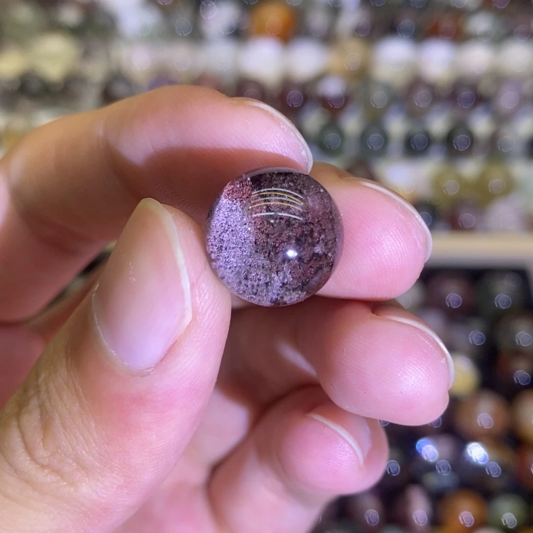 水晶珠宝半成品未镶嵌3紫红双拼13.9