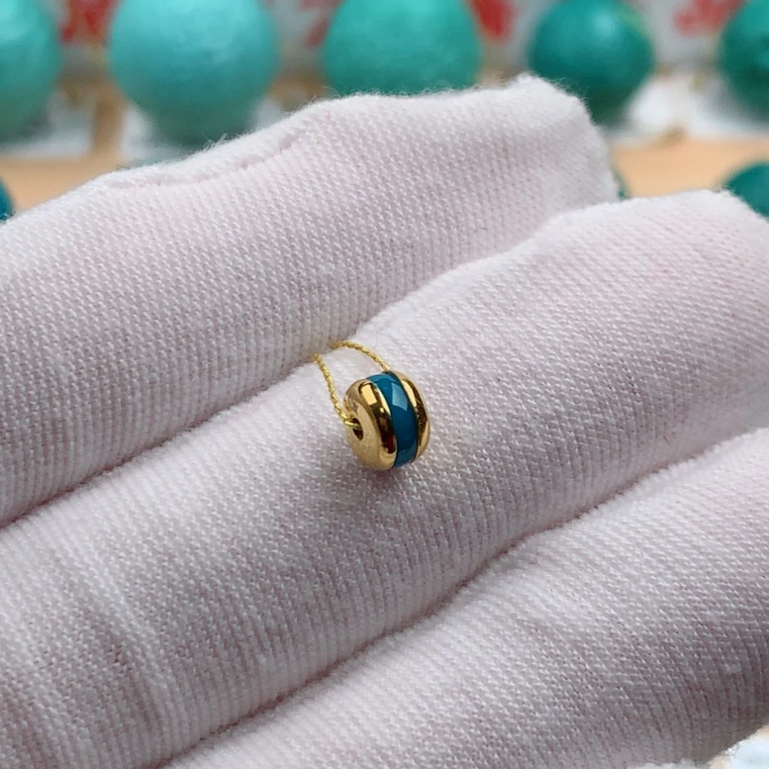 绿松石18K金镶嵌发饰