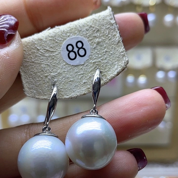 淡水珍珠耳饰银S925镶嵌