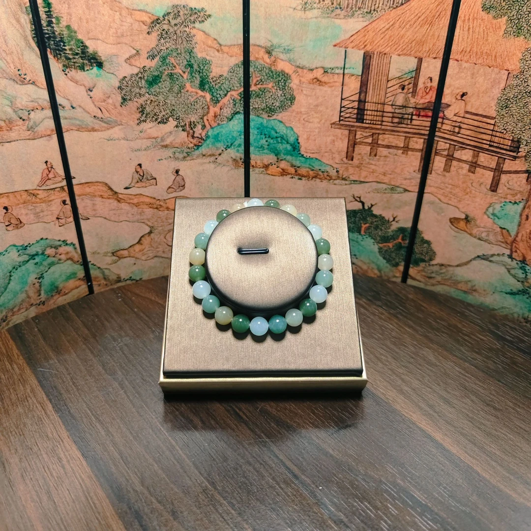 L和田玉多宝圆珠手串（卡8）0348