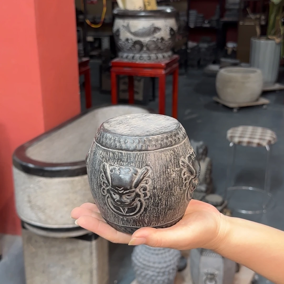 简***行天然青石石雕圆青石石雕