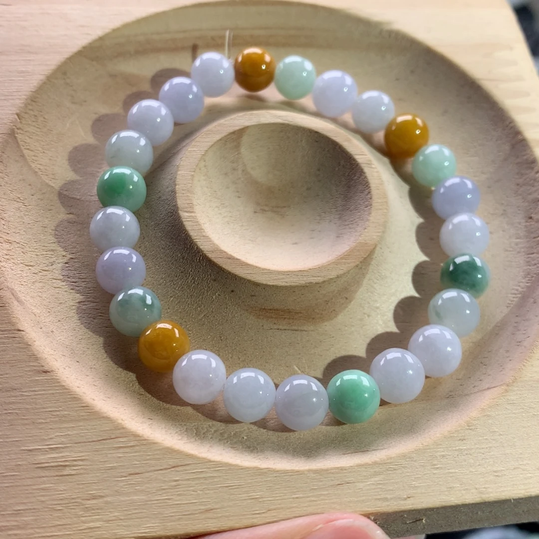 拿***.未镶嵌手链翡翠多宝一串