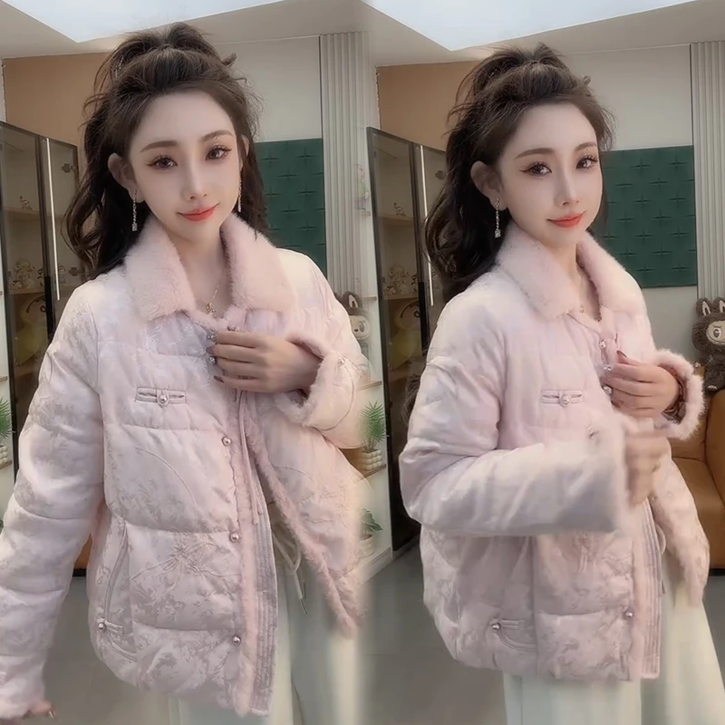 2025秋冬新款时尚显瘦气质网红高档洋气女高级百搭宽松大码棉服潮