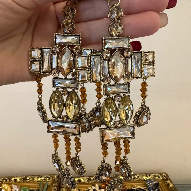 铜合金耳饰 【11450】波西米亚风耳环稻草人款中古欧美风中古女复古