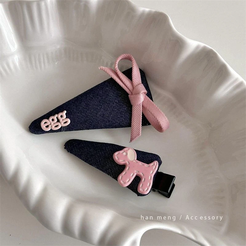 可爱小狗网红水滴BB夹发夹高级感蝴蝶结刘海夹新款侧边夹发卡发饰