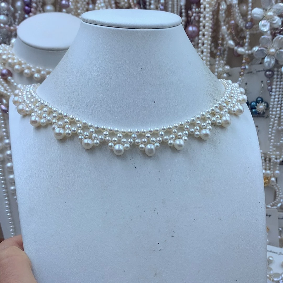 K***e银S925镶嵌淡水珍珠项链耳饰