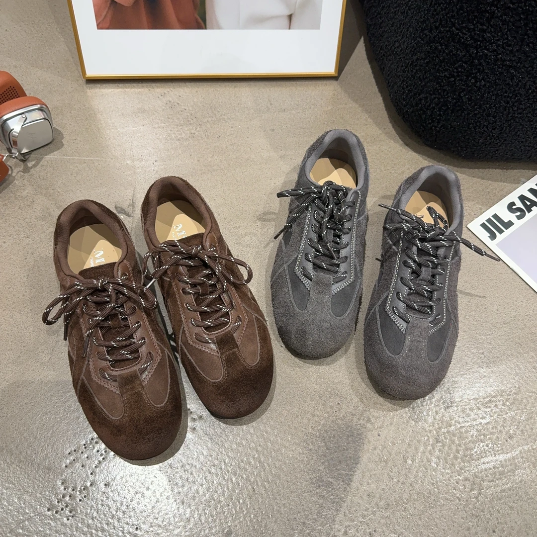 77-8乐乐家秋季新品女真皮内增高德训板鞋软底软皮系带休闲鞋韩版