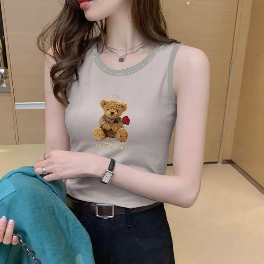 纯棉吊带背心女夏季外穿设计感小众内搭上衣网红ins潮白色无袖t恤