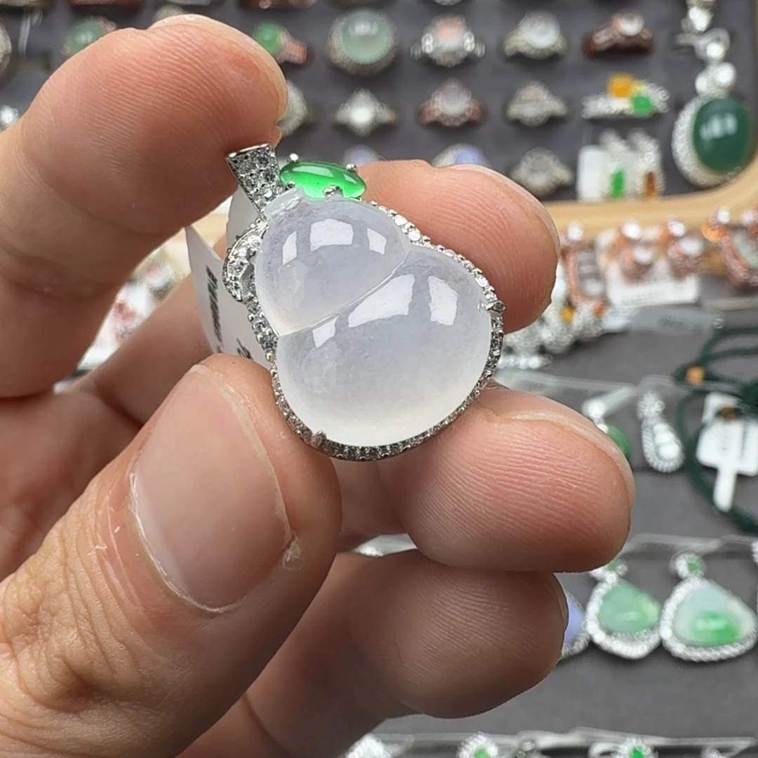 翡翠银S925镶嵌戒指天然缅甸翡翠A货