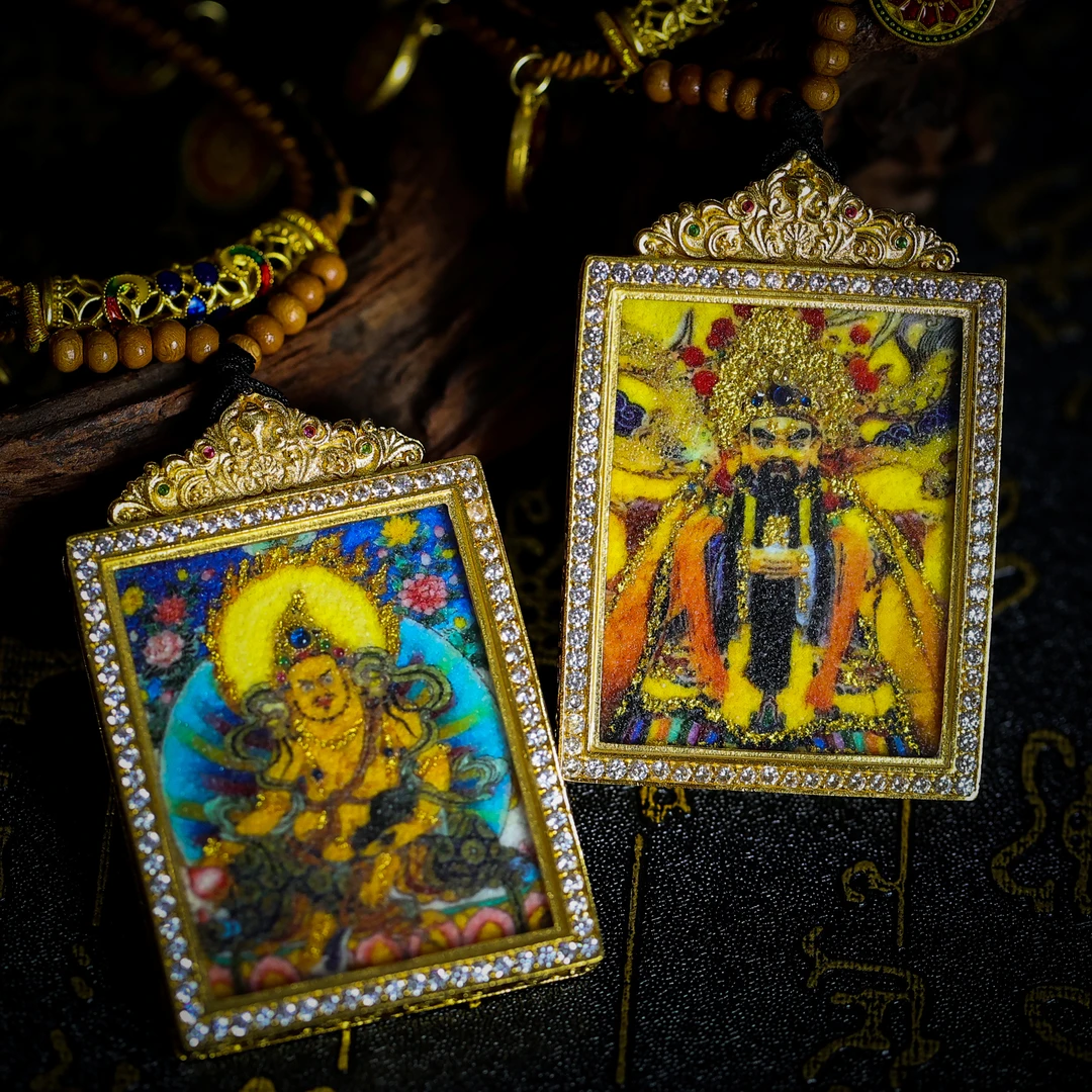 【耀】五台山梵音双尊同辉唐卡精美藏式艺术