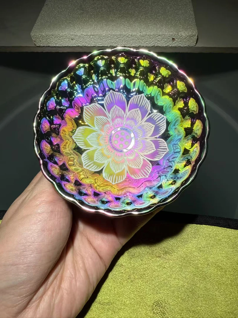 【闪购商品】七彩牡丹 夜光杯  精美品茗杯主人杯