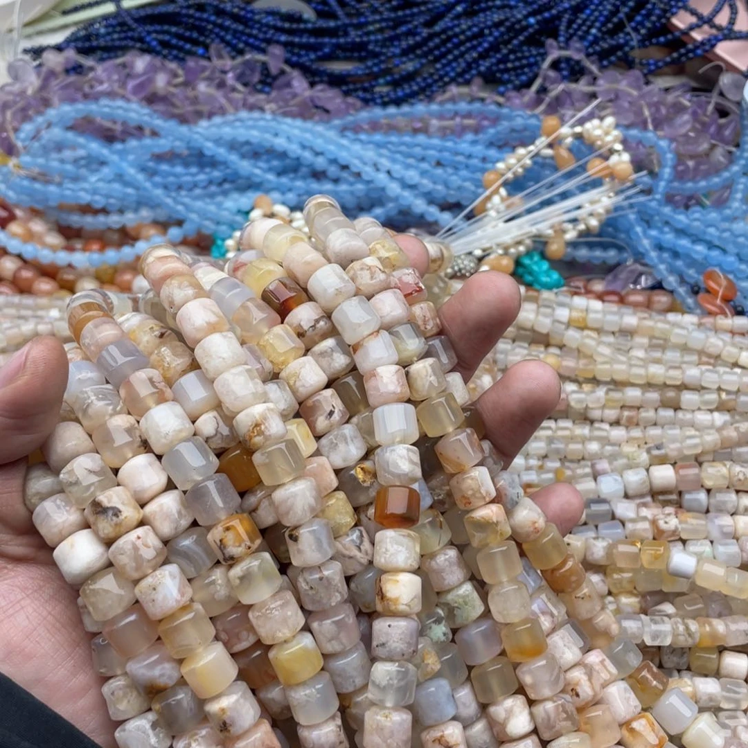 玛瑙/玉髓珠宝半成品未镶嵌A***~23条10mm玛瑙隔珠