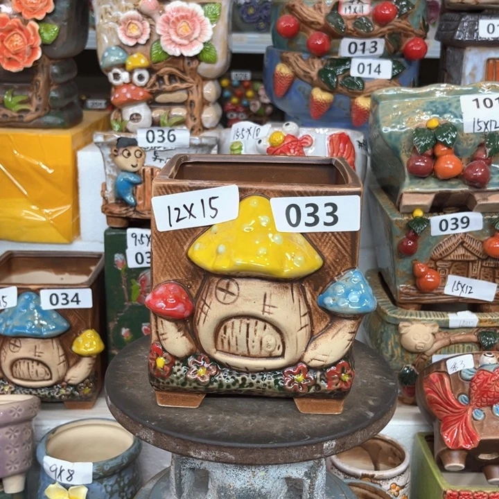 紫砂花盆粗陶材质多肉花盆