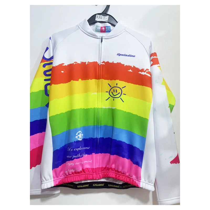 SQ 171【 彩虹抓绒长袖女士】ILPALADINO专业版骑行服高弹