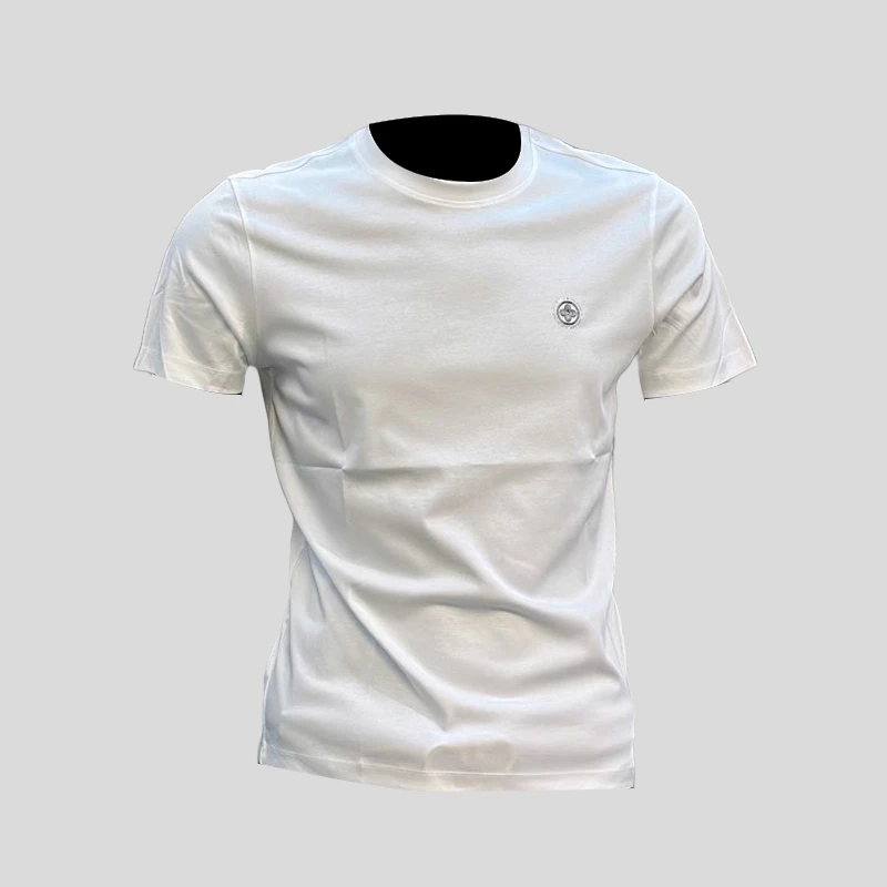 ohmmayby欧货轻奢男T恤短袖梅花烫钻修身丝光棉小板型短袖