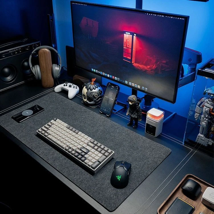 超大号毛毡鼠标垫防滑电脑桌垫学生办公电竞游戏桌面垫简约键盘垫