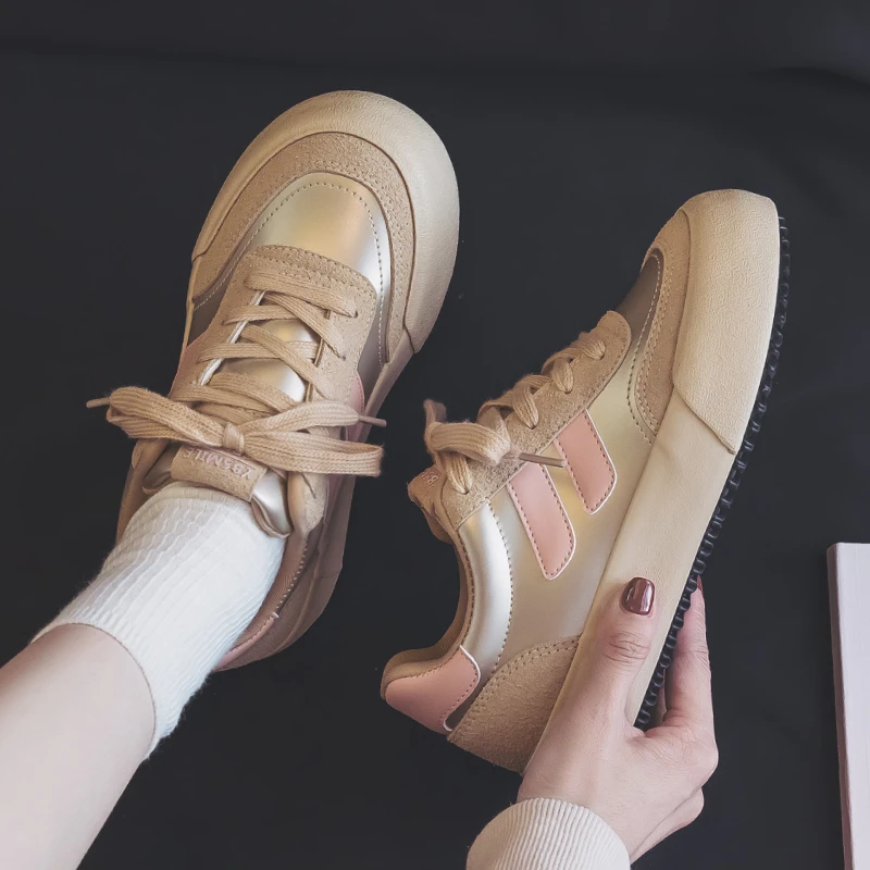 【Sai】”皮面“小白鞋女2025夏季透气休闲鞋学生板鞋新款时尚